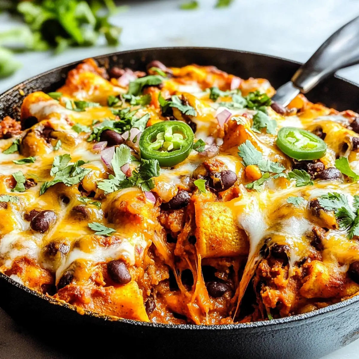 Butternut Squash and Black Bean Enchilada Skillet Bliss