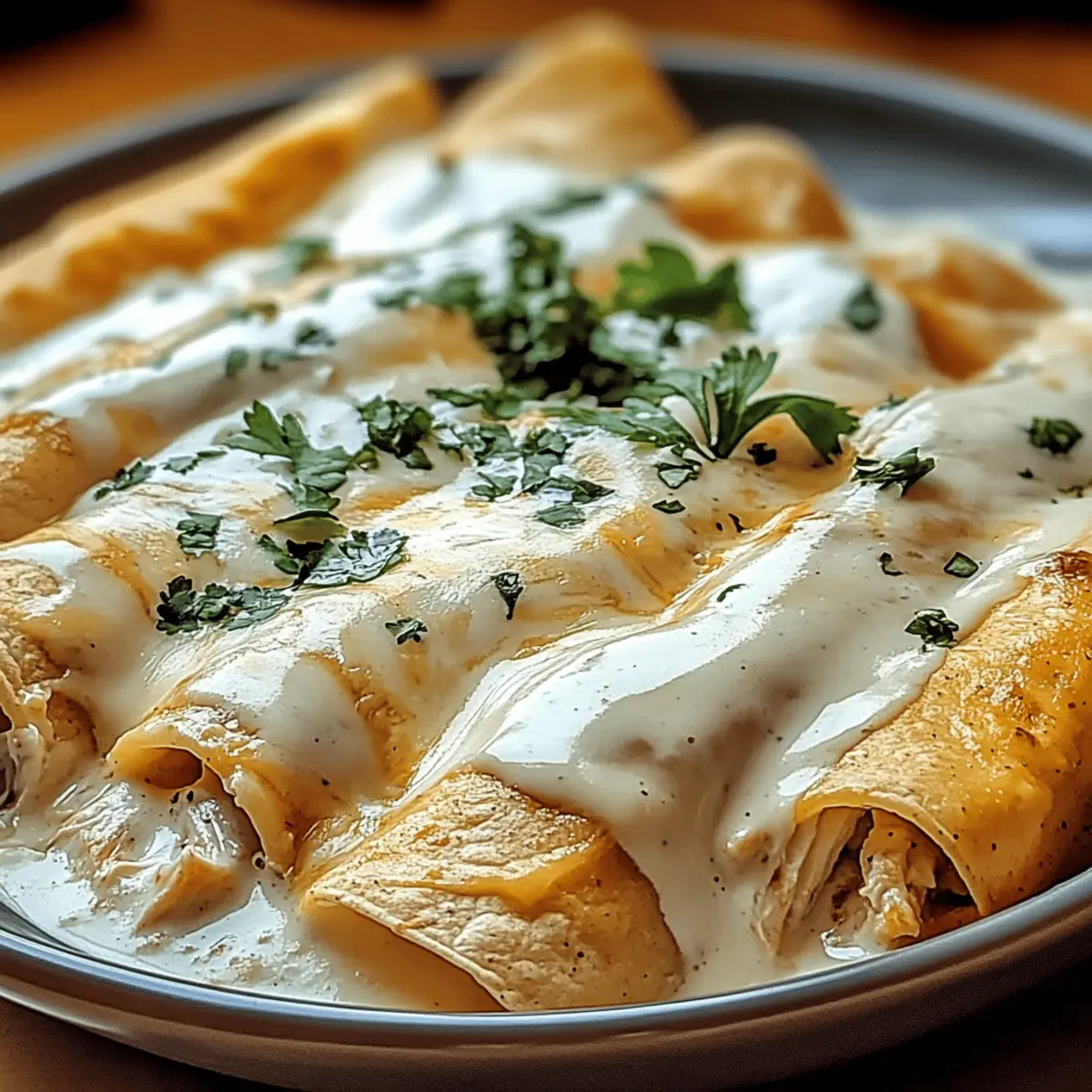 CHICKEN ENCHILADAS WITH SOUR CREAM WHITE SAUCE tcueae