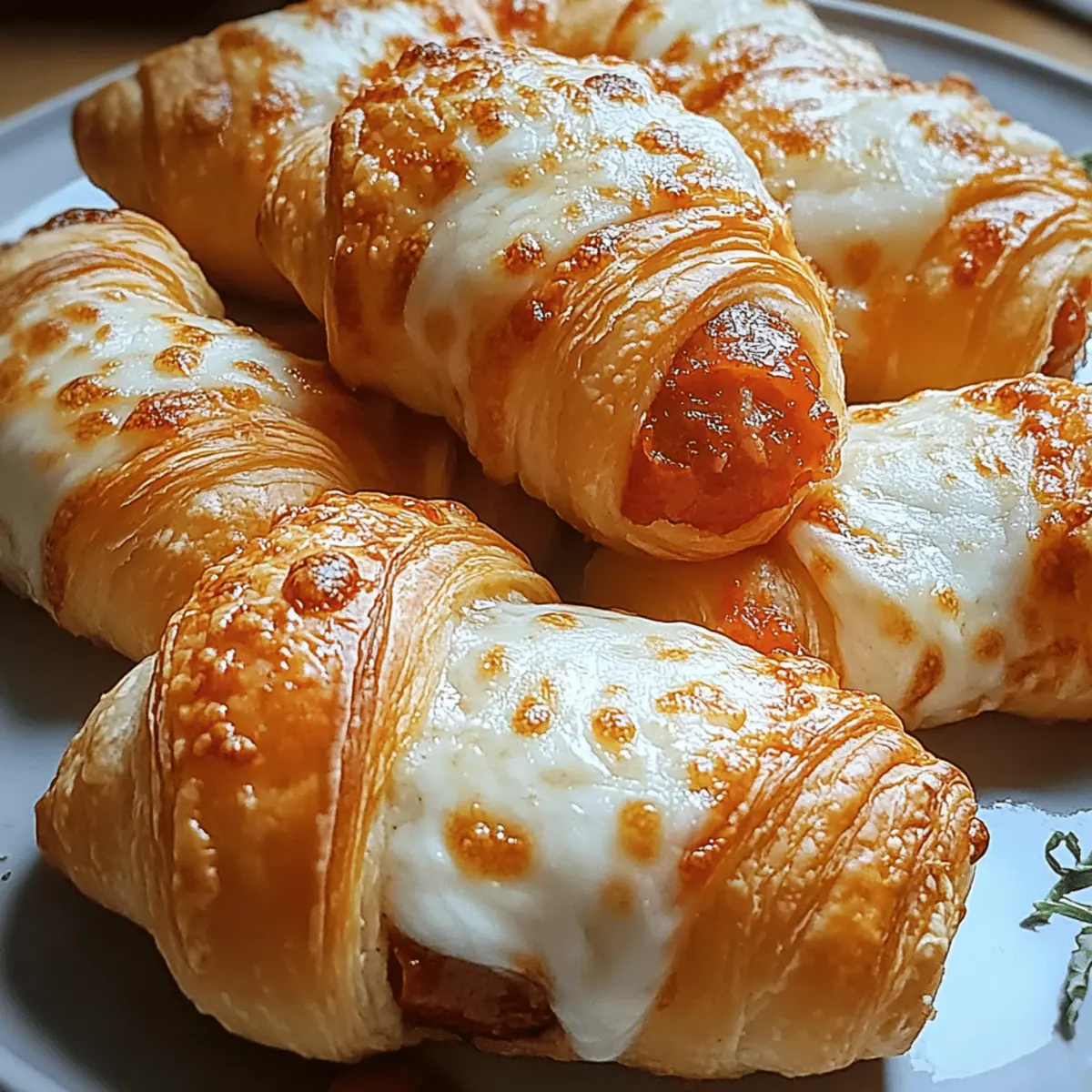 Cheesy Mozzarella Pepperoni Croissant Rolls in 30 Minutes