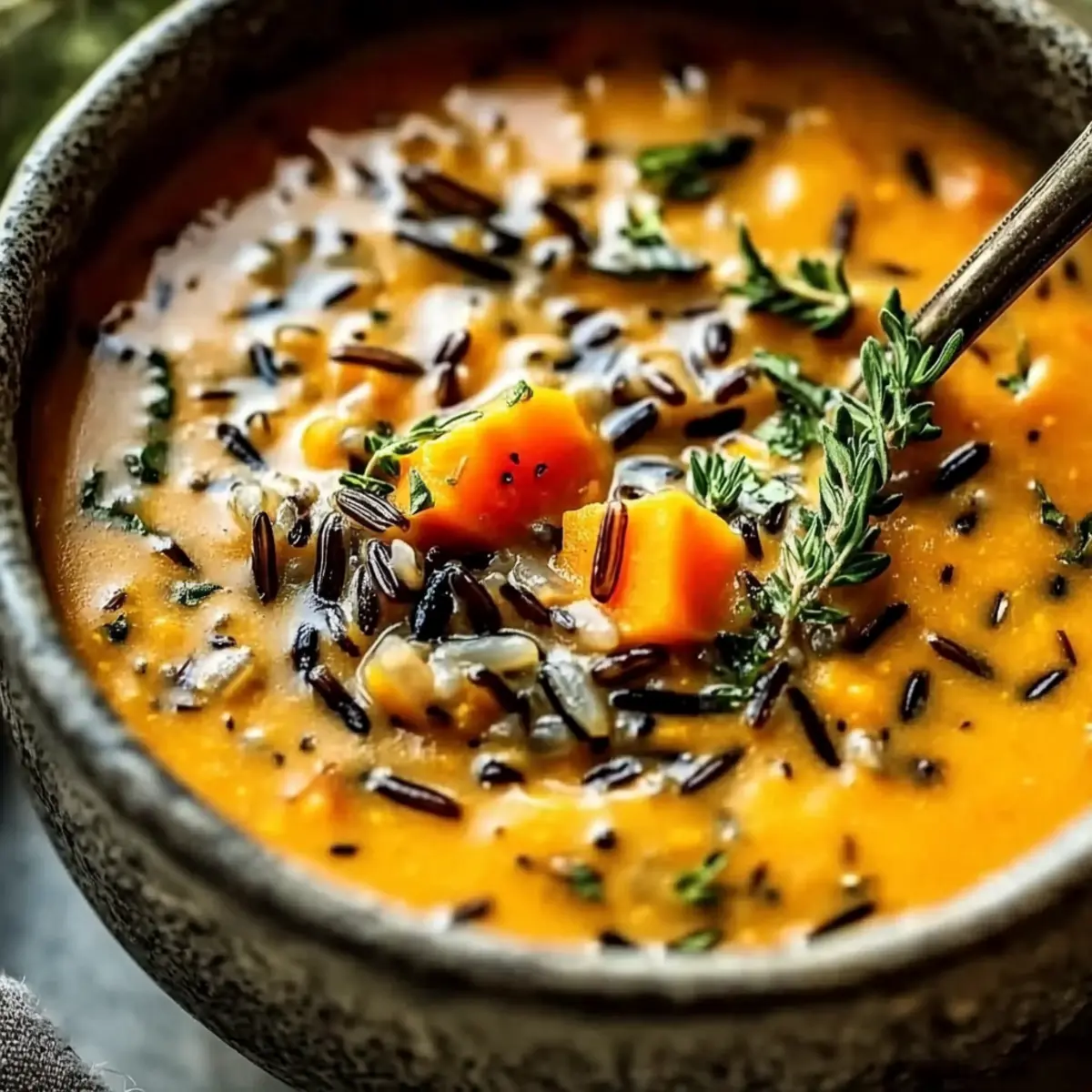 Creamy Vegan Pumpkin Wild Rice Soup for Cozy Nights
