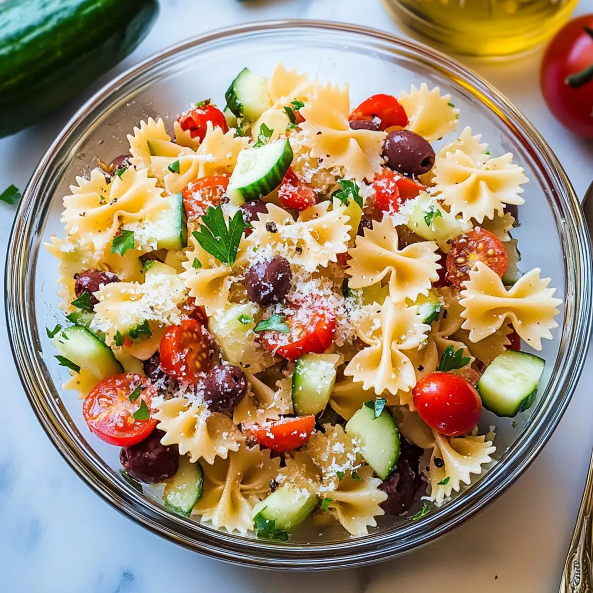 Easy Parmesan Bow Tie Italian Pasta Salad for Summer Fun