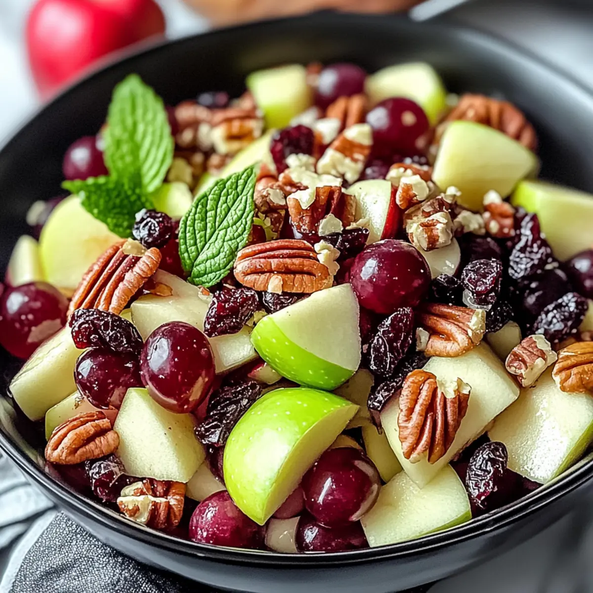 Crispy Apple Salad with Grapes, Pecans, and Dried Cranberries