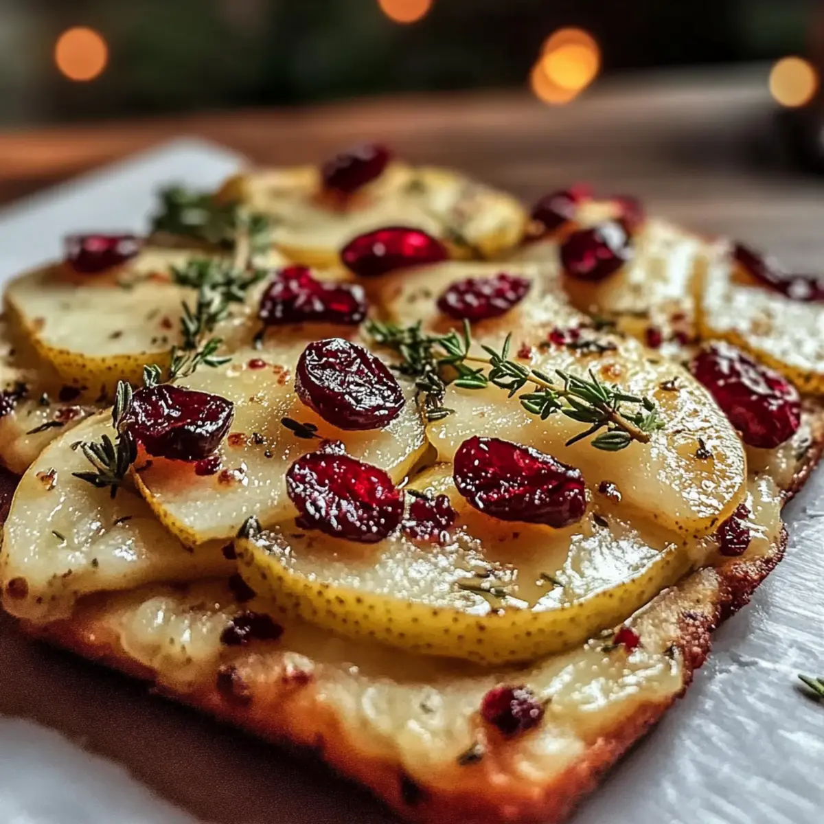 Pear, Brie, and Cranberry Flatbread: Gourmet Comfort in Minutes