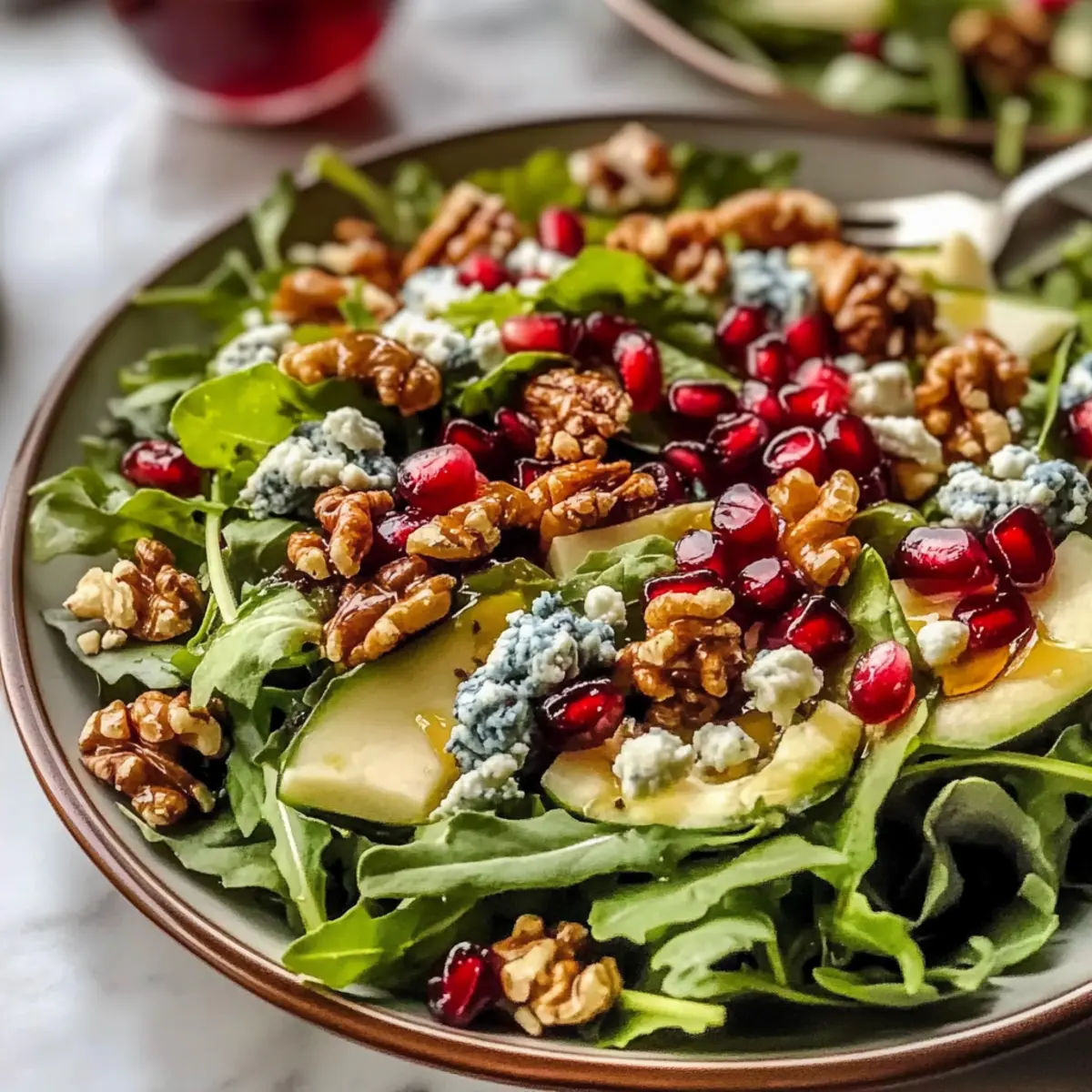Pomegranate Christmas Salad with Honey Mustard Dressing Bliss
