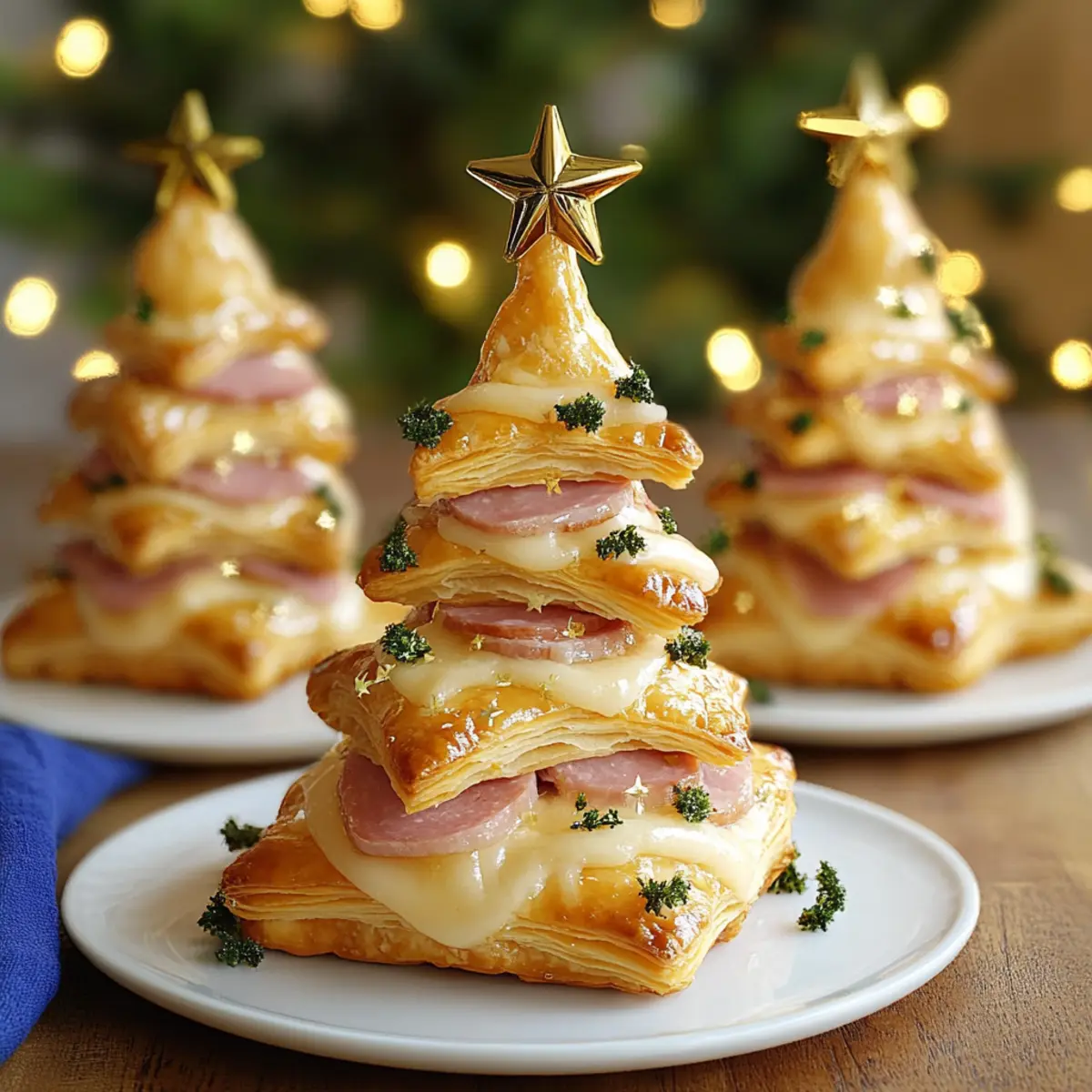 Festive Ham & Cheese Puff Pastry Christmas Trees to Wow Guests