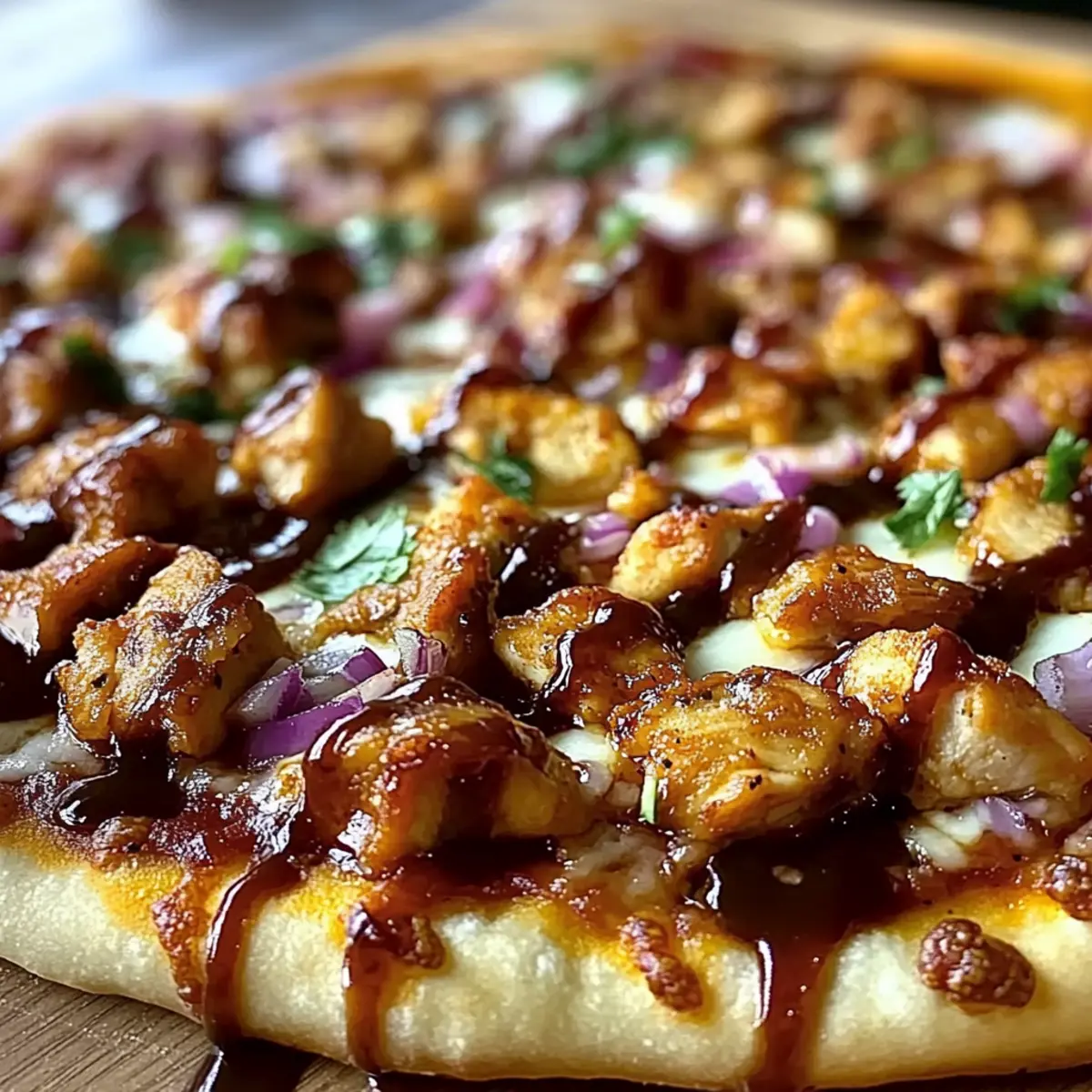 Savor Homemade BBQ Chicken Pizza with Crispy Perfection