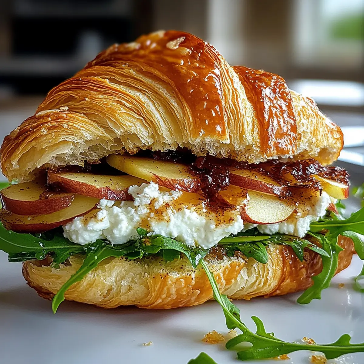 Irresistibly Tasty Apple & Goat Cheese Croissant Sandwich
