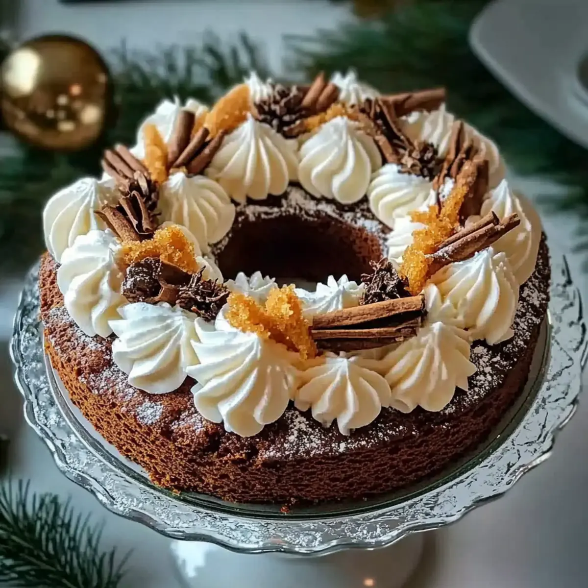 Spiced Gingerbread Wreath Cake: Your Festive Holiday Star