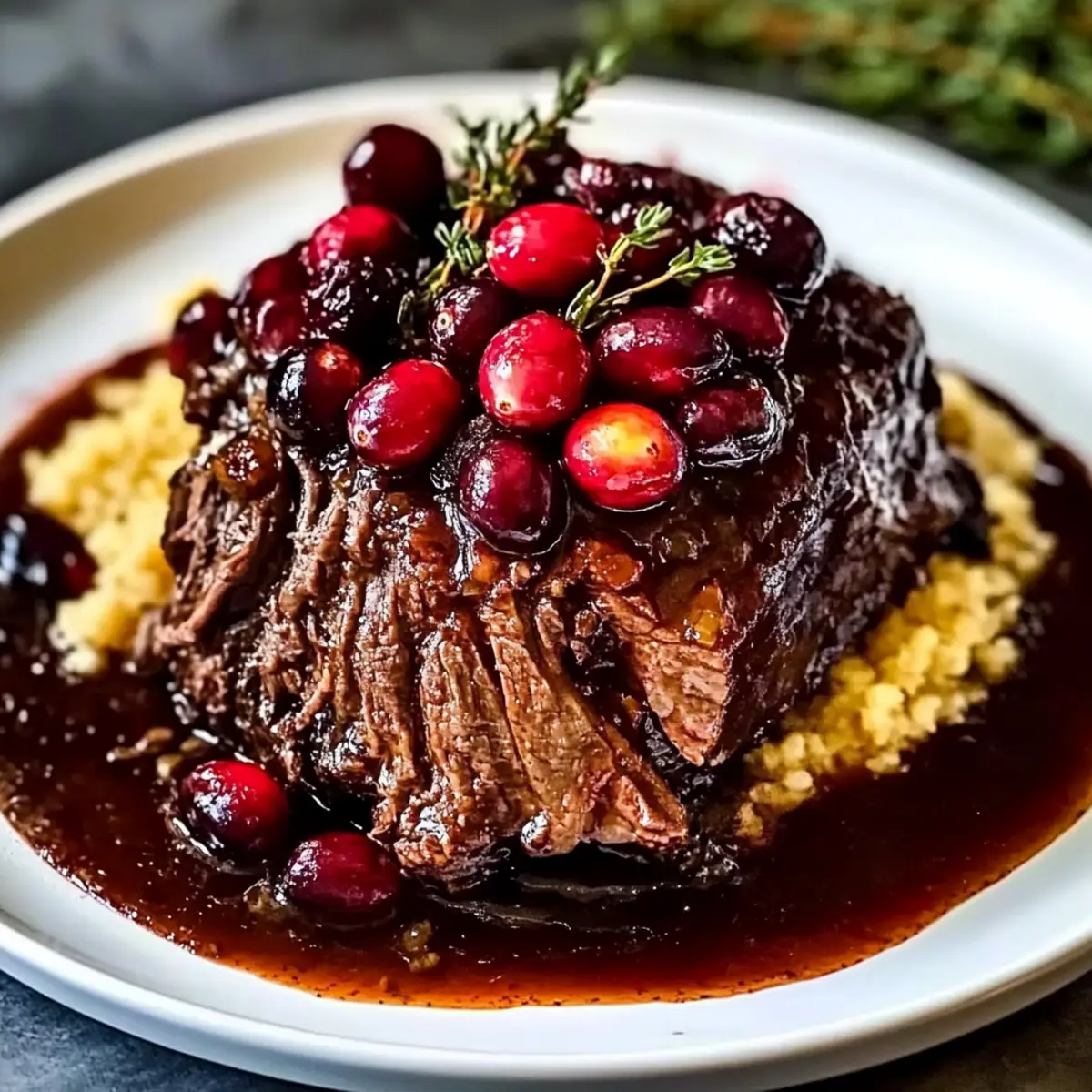 Savory Beef Roast with Cranberry Balsamic Glaze Delight