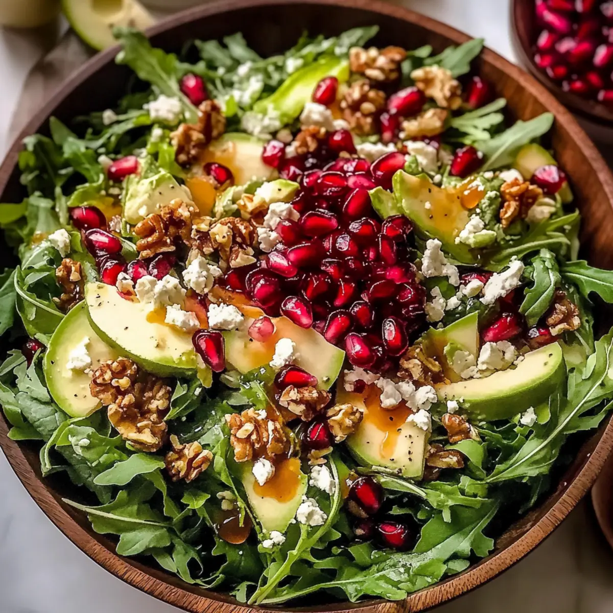 Pomegranate Christmas Salad with Honey Mustard Dressing Bliss