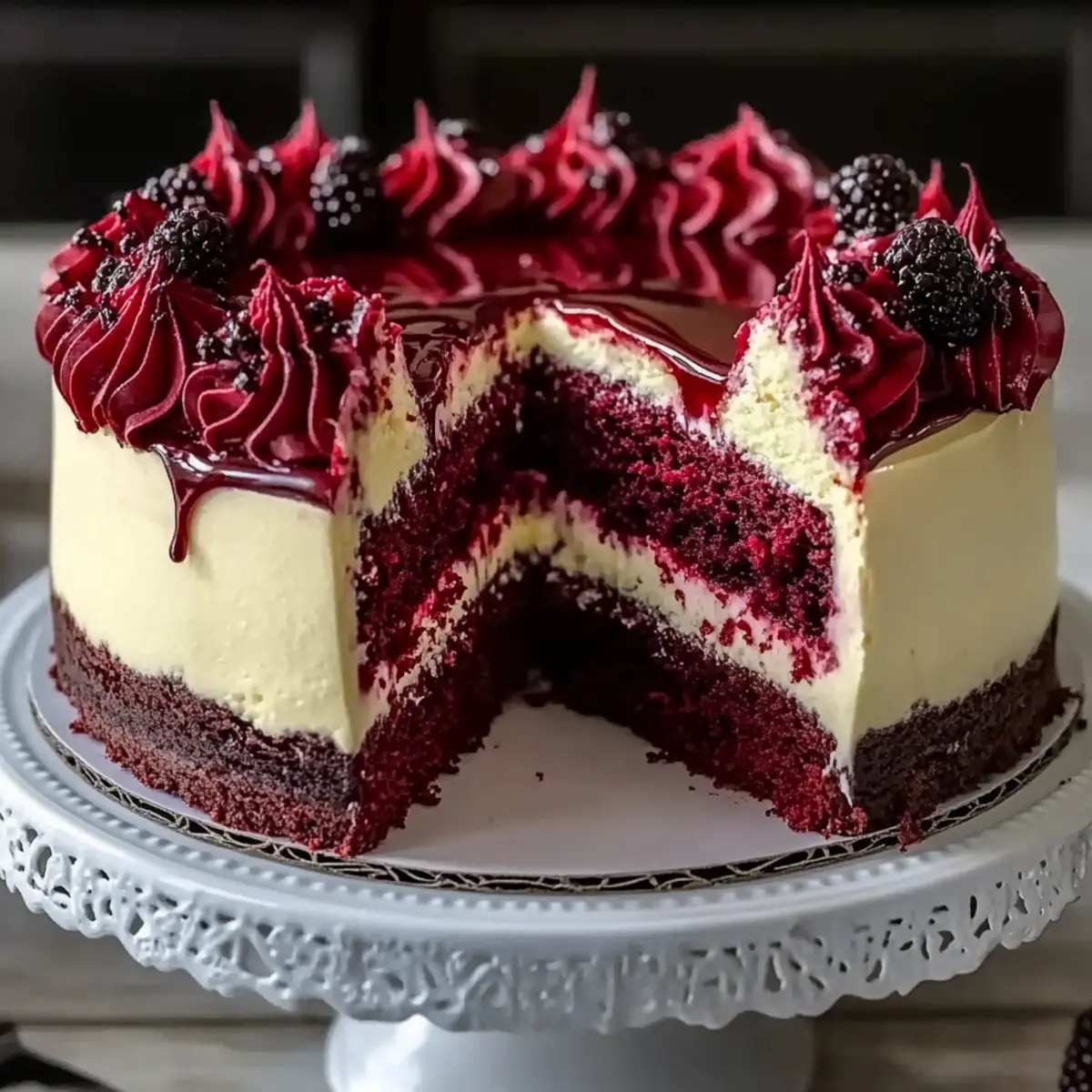 Decadent Red Velvet Cheesecake Layer Cake for Any Celebration