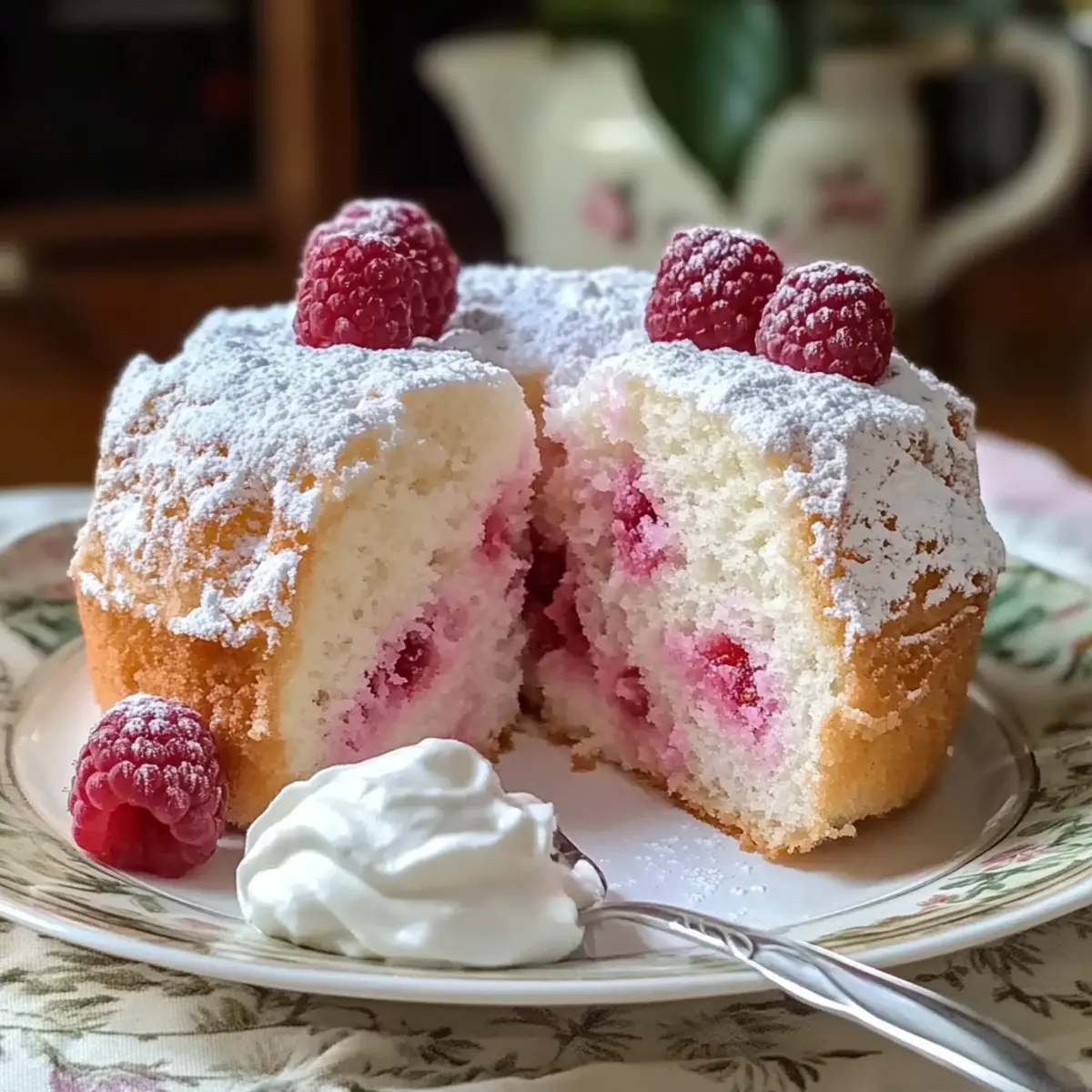 Delightful Raspberry Angel Food Cake That's Light and Fluffy