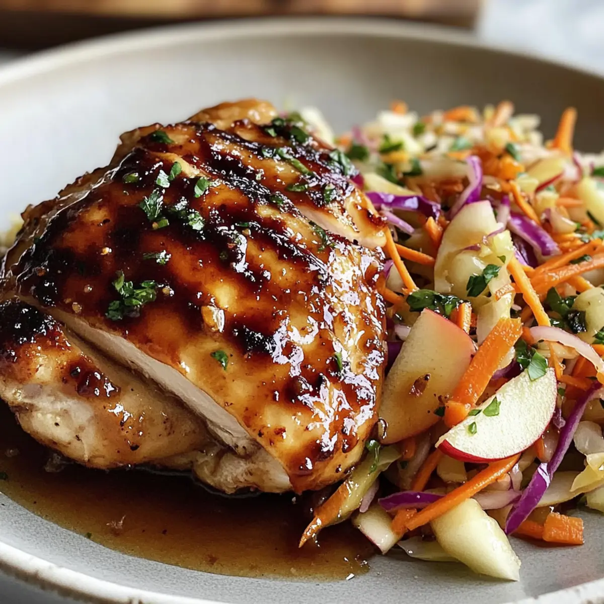 Sticky Apple Cider Chicken with Crisp Autumn Slaw for Cozy Nights
