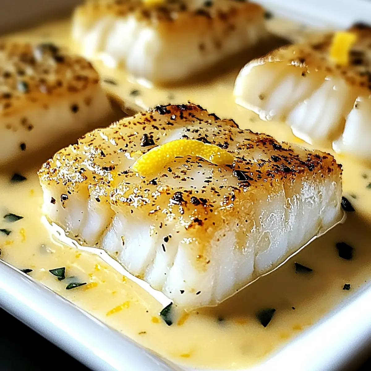 Baked Cod in Coconut Lemon Cream Sauce: A Flavorful Escape