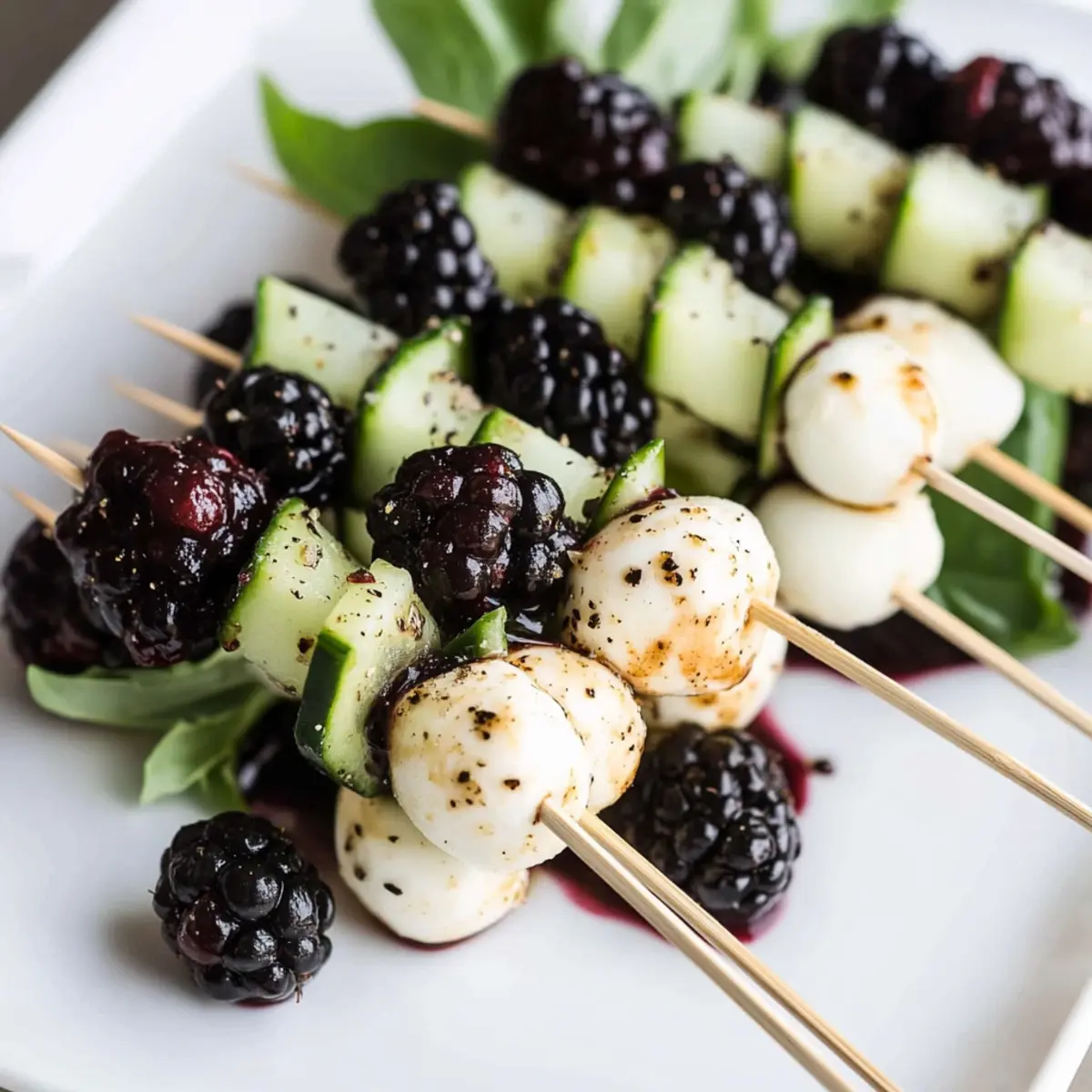 Fresh Blackberry Cucumber Caprese Skewers for Your Next Party