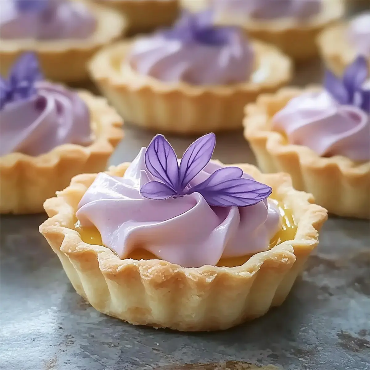 Mini Lemon Tart with Lilac Meringue – A Springtime Delight