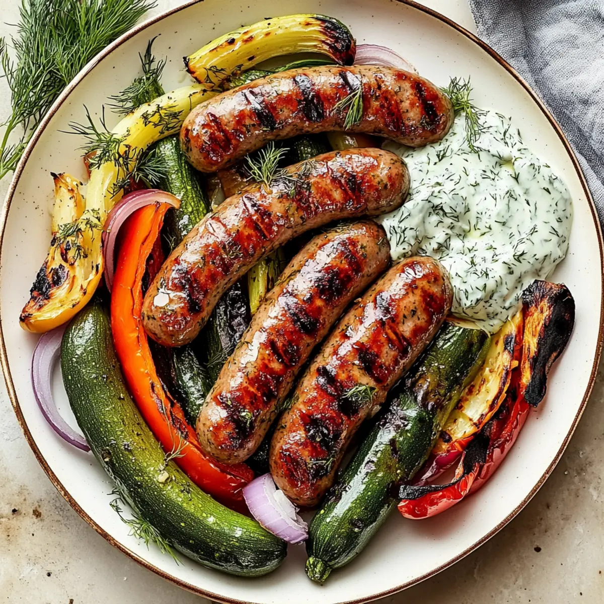 Quick and Flavorful Grilled Sausage and Vegetables Delight