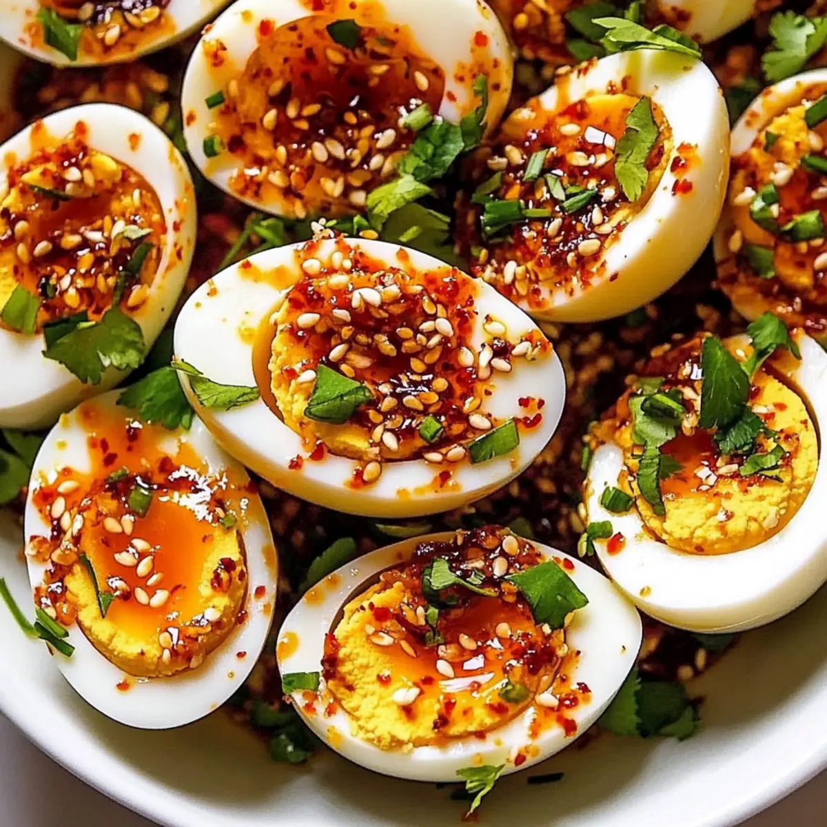 Spicy Chili Garlic Deviled Eggs for a Bold Flavor Boost
