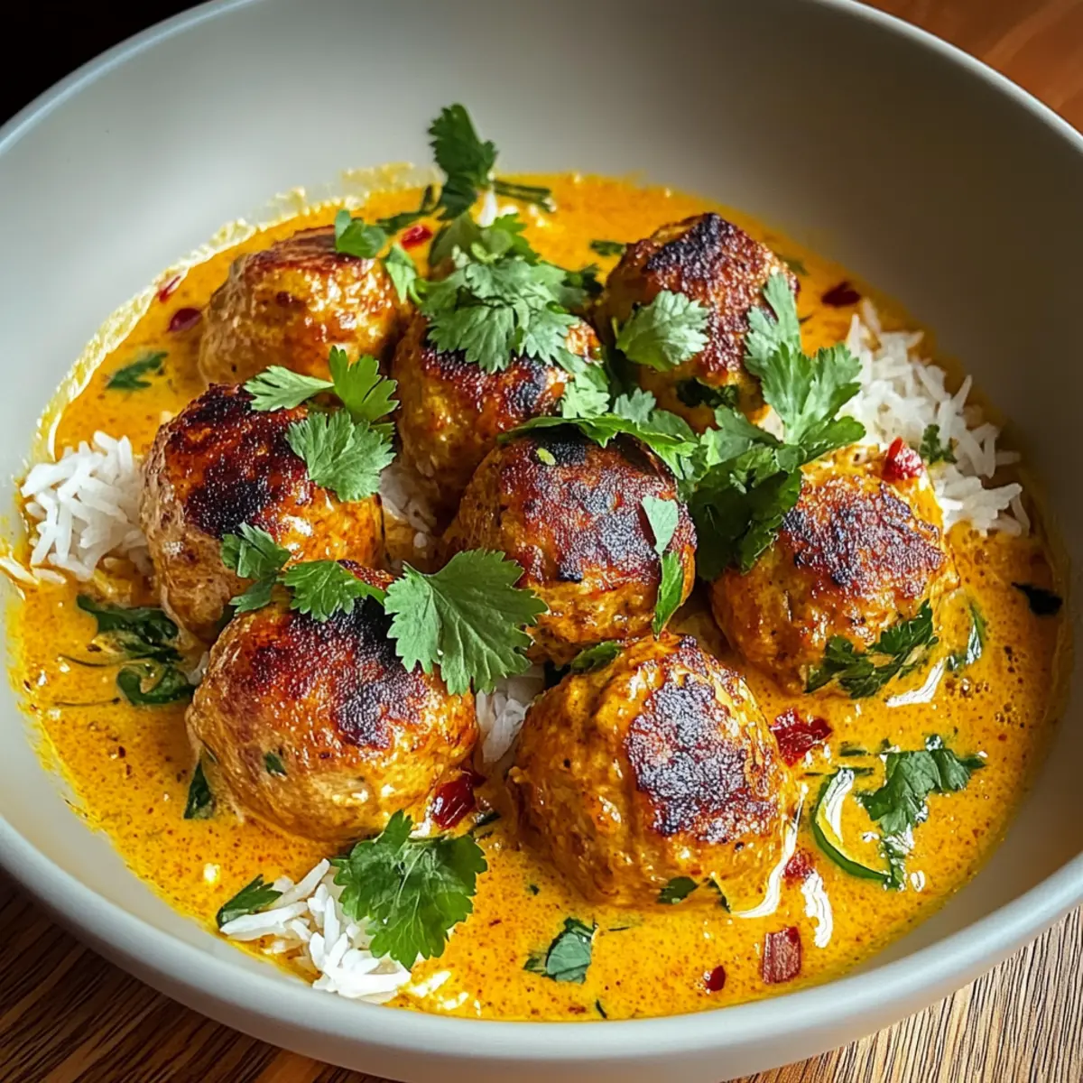 Savory Thai Chicken Meatballs in Creamy Coconut Curry Bliss