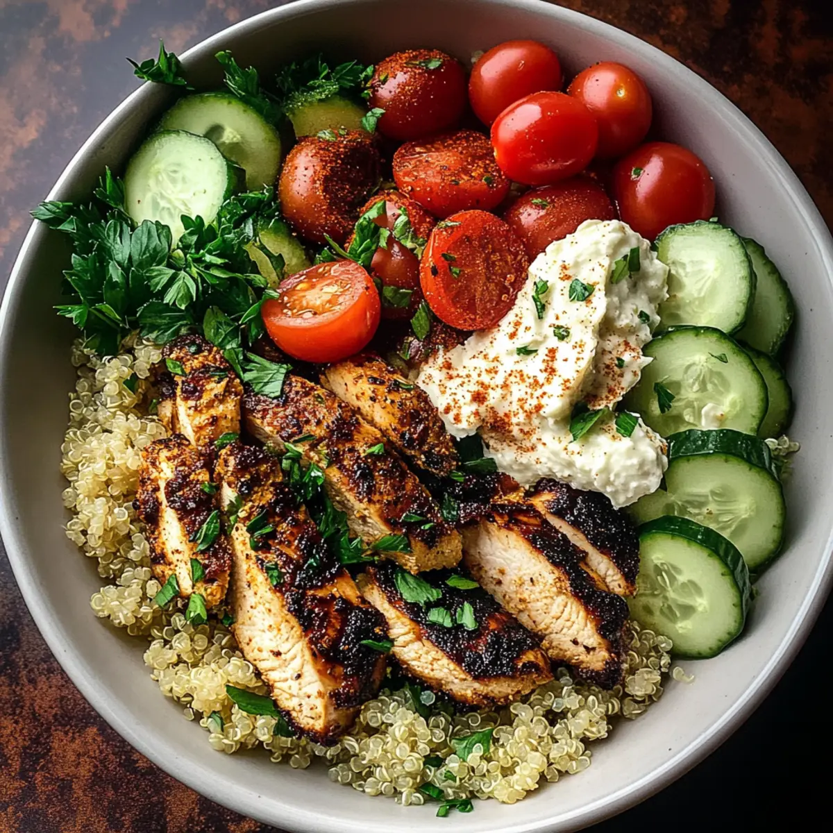 Delicious Mediterranean Chicken Bowl for a Fresh Meal Escape
