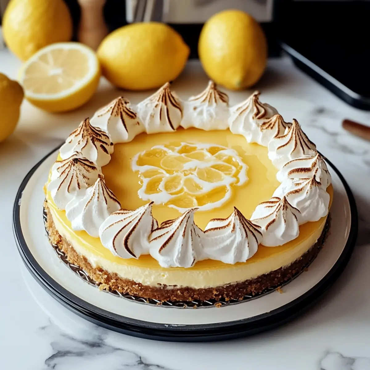Triple Lemon Meringue Cheesecake for Zesty Sweet Bliss