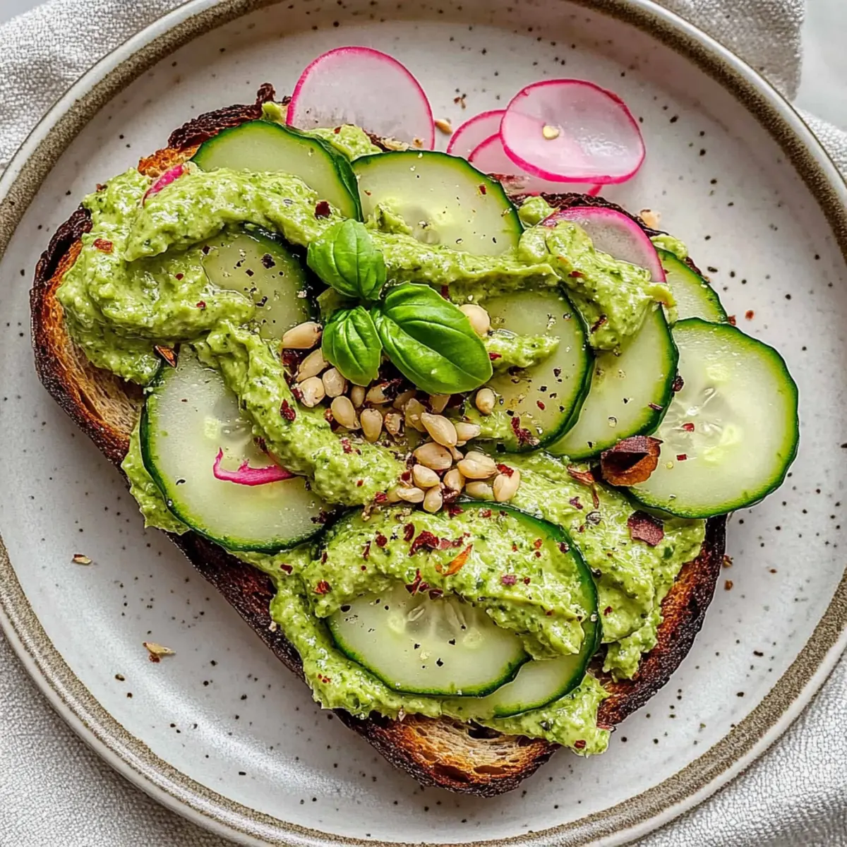 High Protein Basil Edamame Toast: Quick & Creamy Delight