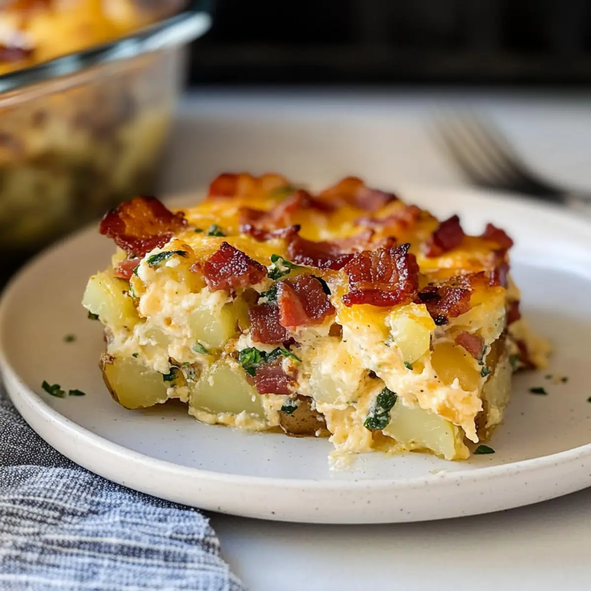 Cheesy Bacon Potato Breakfast Casserole for Weekend Brunch