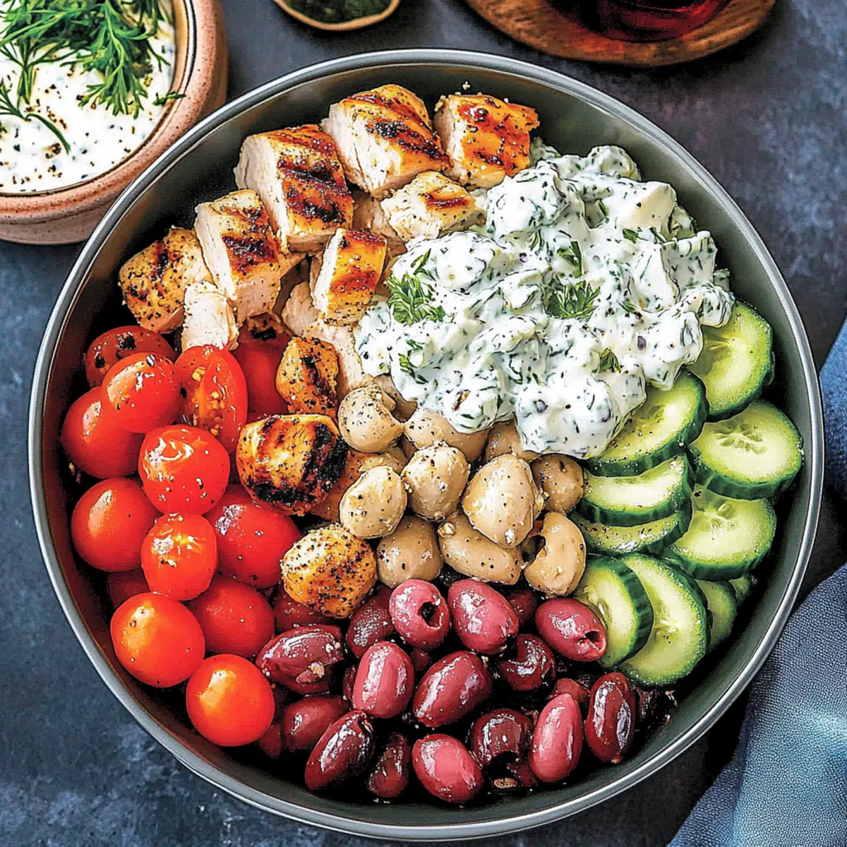 Low-Carb Greek Chicken Bowls Packed with Flavor and Freshness