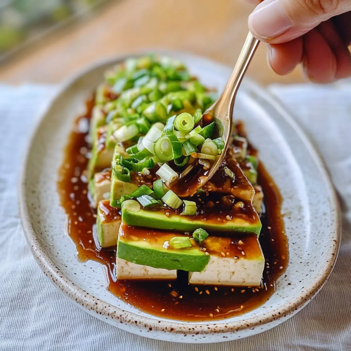 Refreshing Tofu Avocado Salad with Zesty Asian Dressing