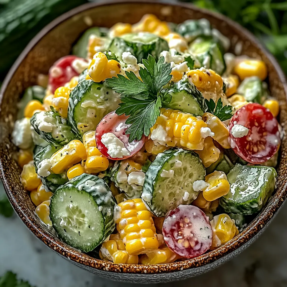 Street Corn Creamy Cucumber Salad for a Refreshing Twist