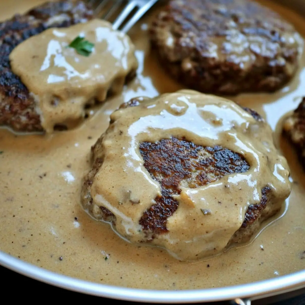 Juicy Hamburger Steak with Creamy Gravy for Cozy Dinners