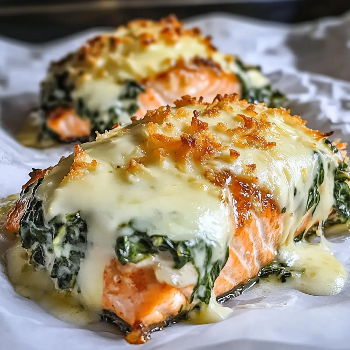 Baked Salmon with Spinach and Mozzarella Bliss in 40 Minutes