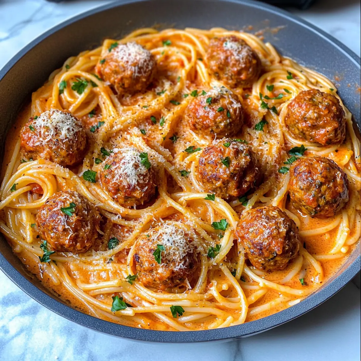 Creamy Spaghetti and Meatballs for Cozy Nights In
