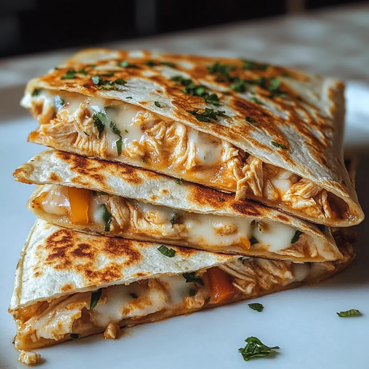 High Protein Chicken Ranch Quesadilla - Crispy and Satisfying
