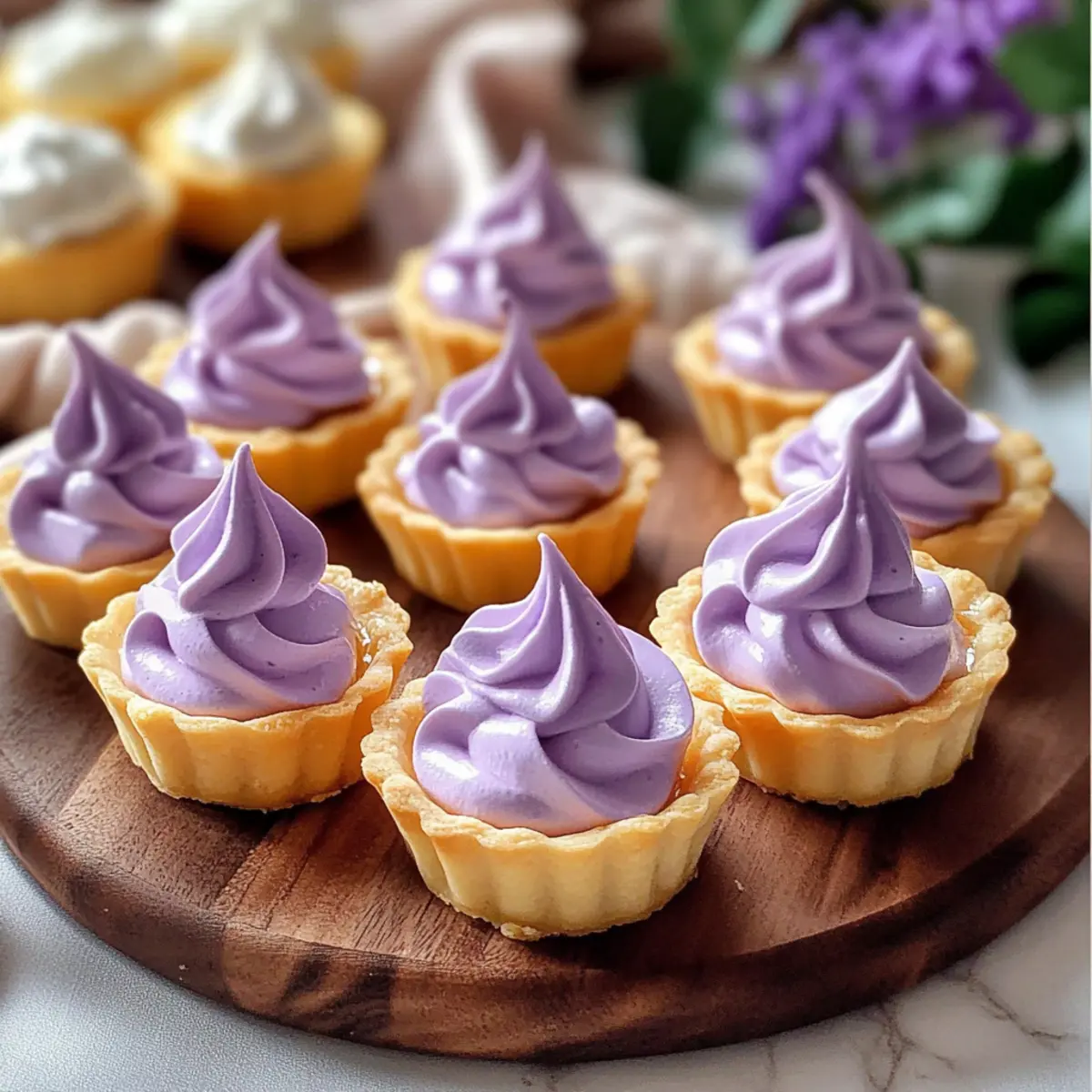 Mini Lemon Tart with Lilac Meringue for a Sweet Surprise