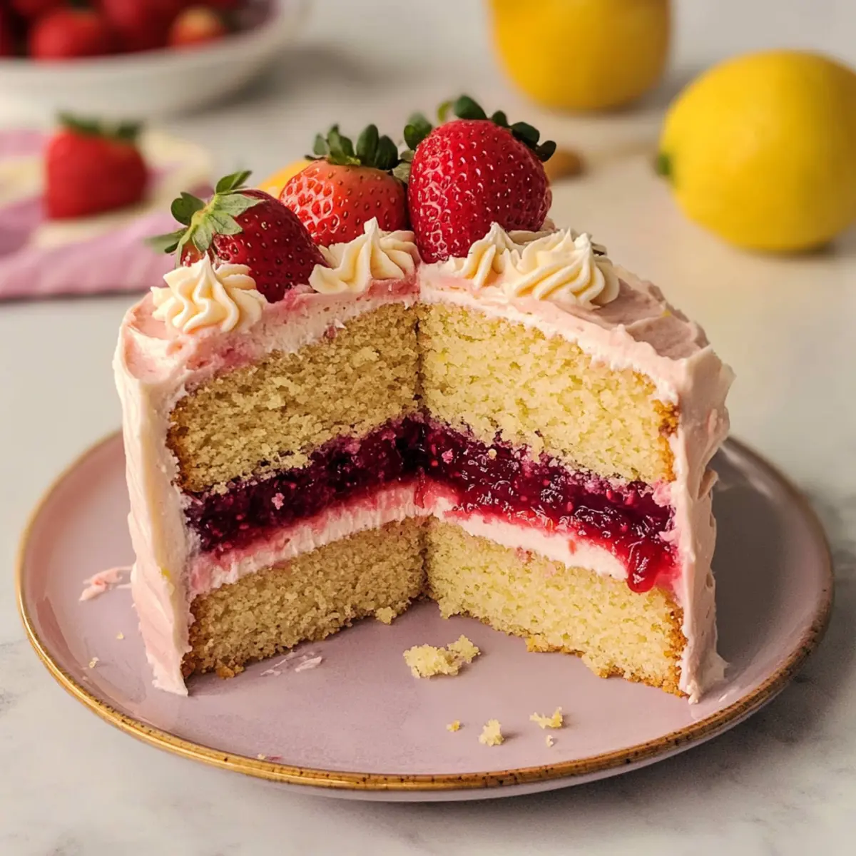 Vegan Strawberry Lemonade Cake: Summer's Sweet Delight