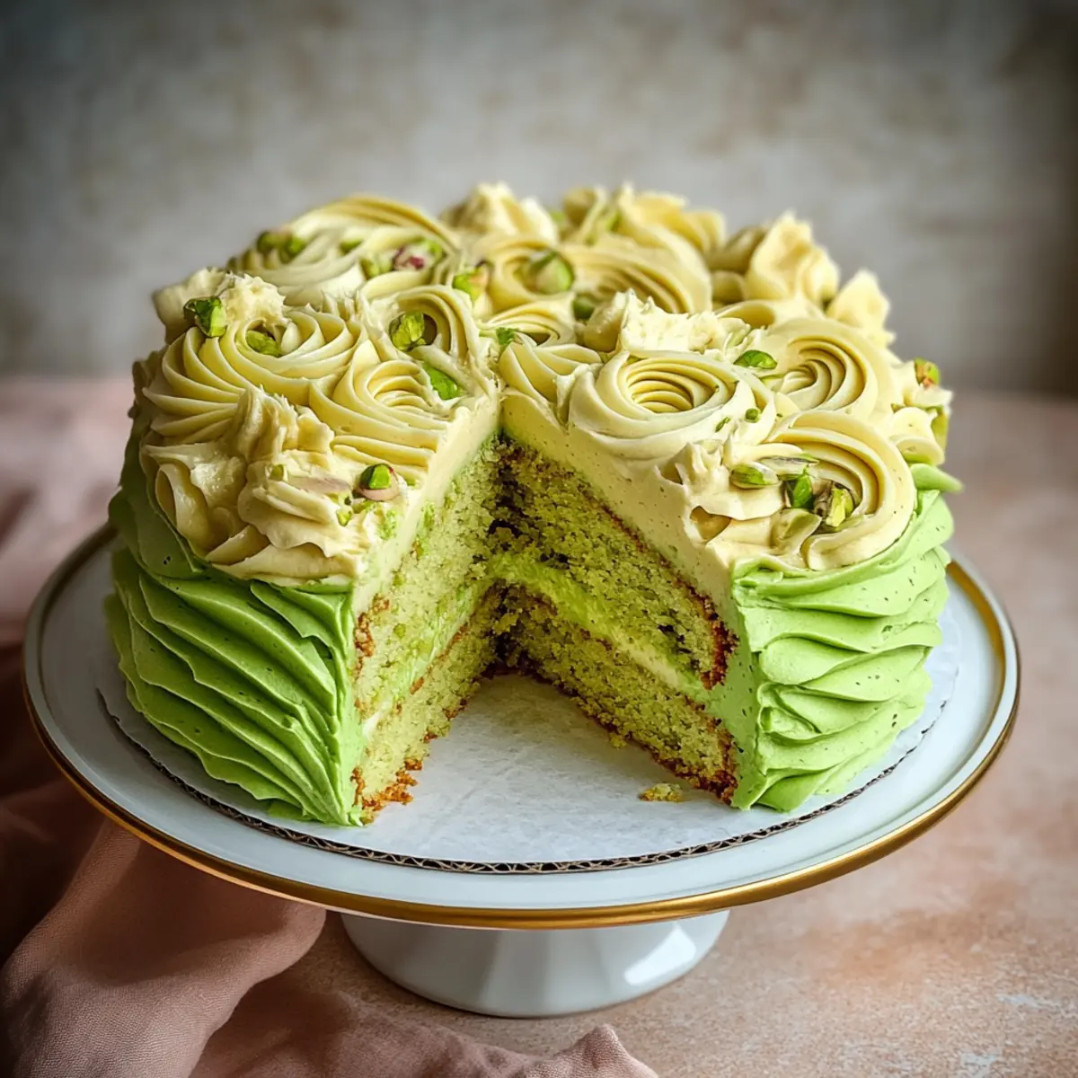 Vegan Pistachio Ombre Cake That Will Wow Your Guests