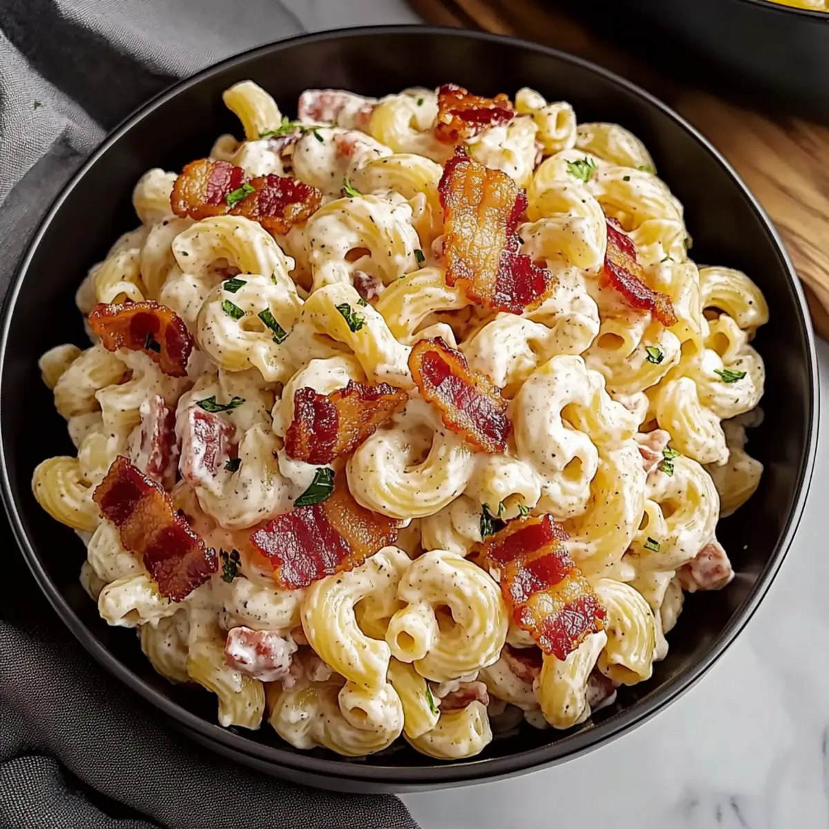 Creamy Bacon Cheddar Ranch Pasta Salad Bliss in Minutes