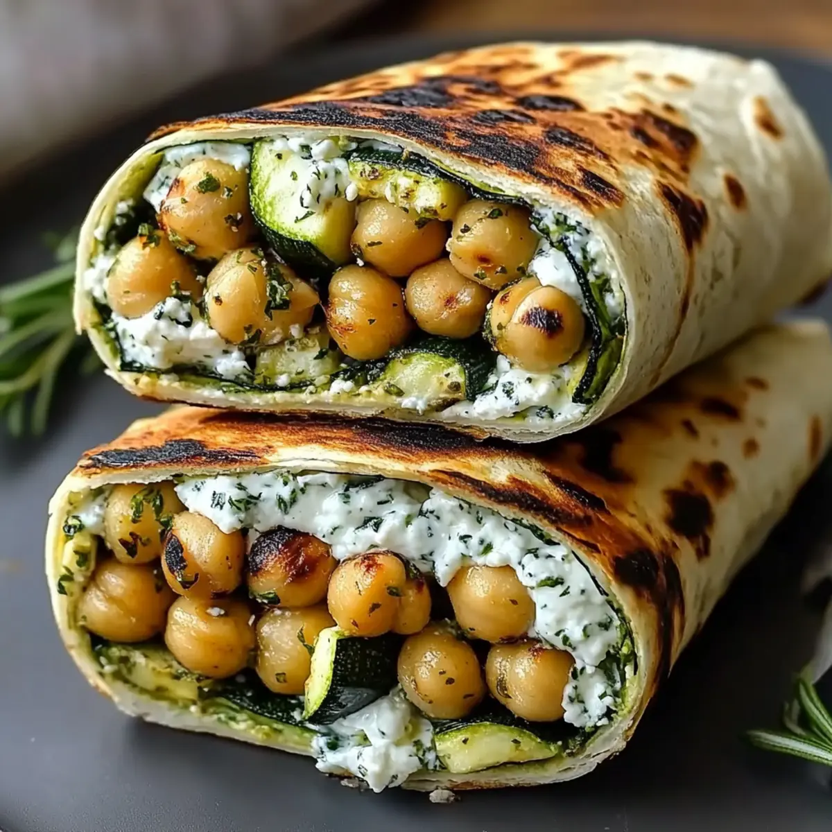 Grilled Zucchini Feta Chickpea Wrap: A Flavor-Packed Delight
