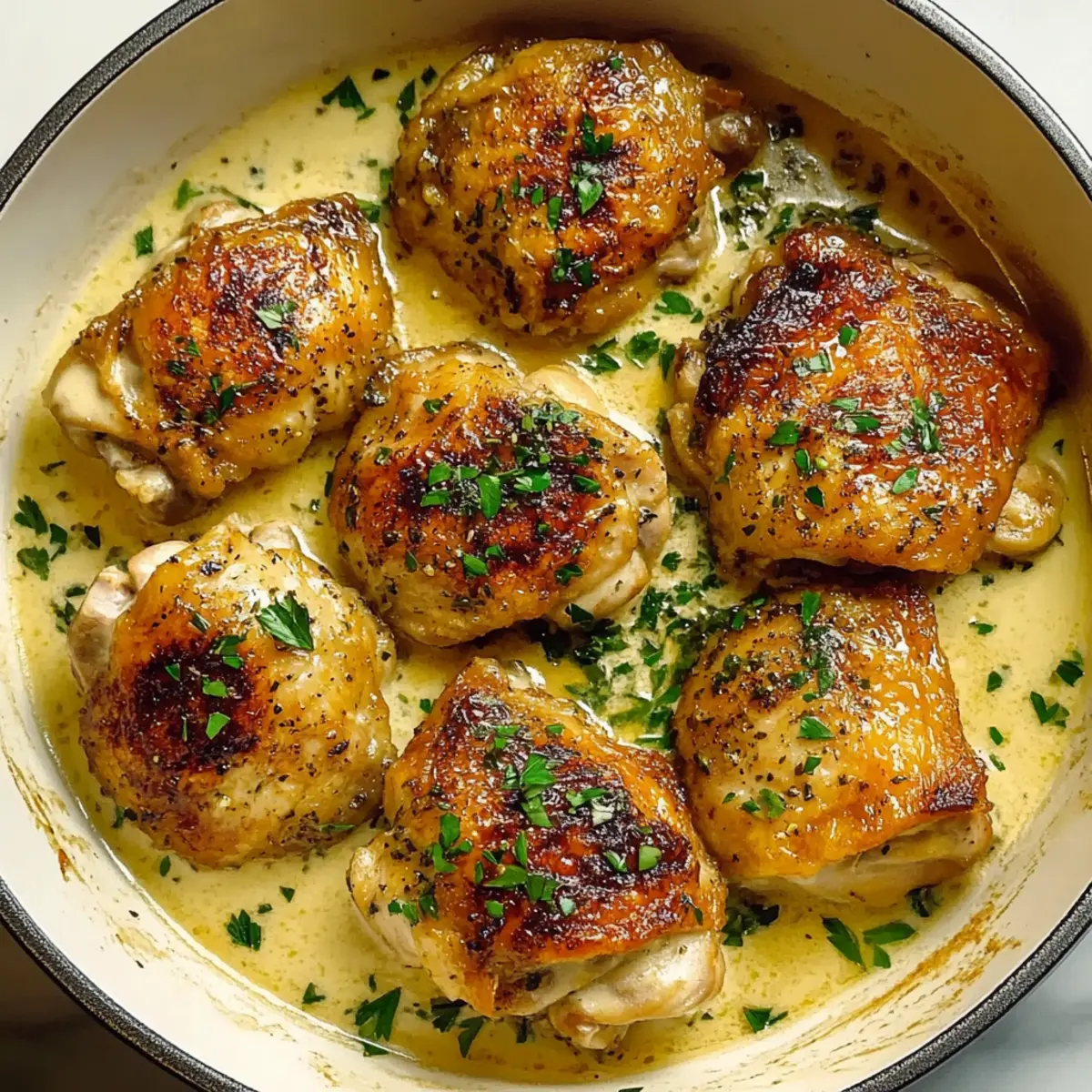 Creamy Garlic Chicken Thighs in Just 30 Minutes