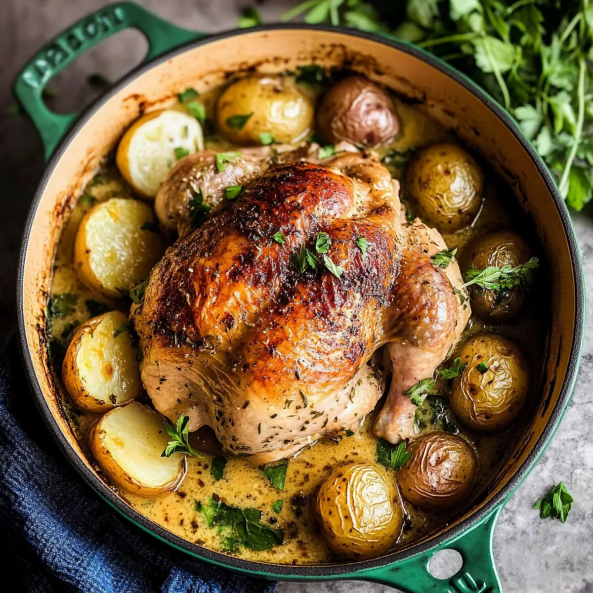 Creamy Lemon and Herb Pot Roasted Chicken for Cozy Nights