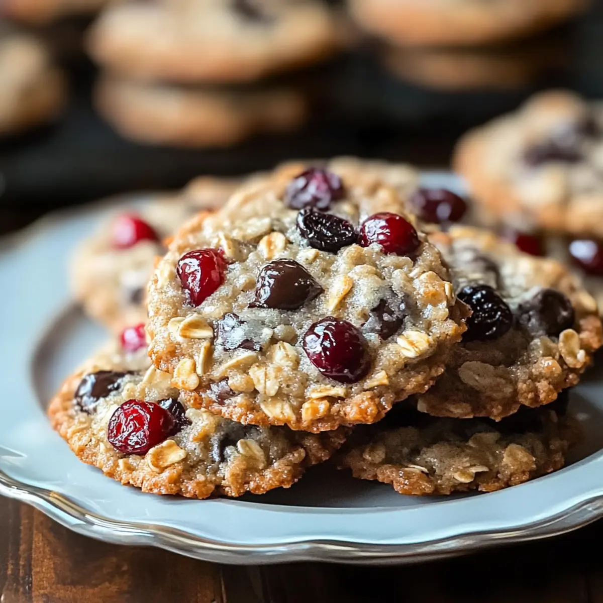 Chewy Chocolate Cranberry Oatmeal Cookies for Happy Snacking