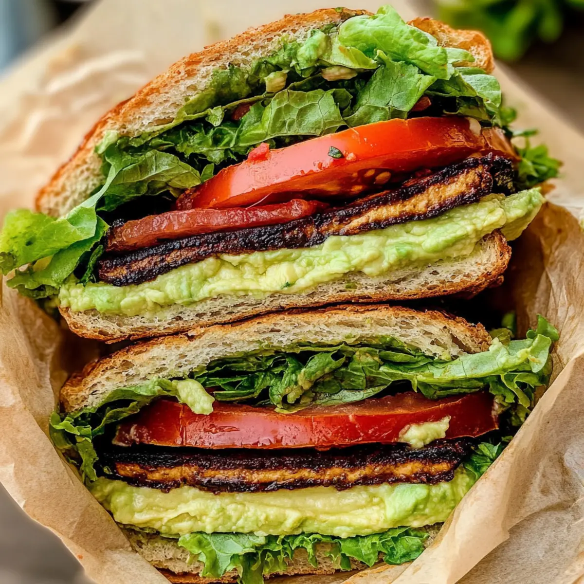 Delicious Summer Smoky Tofu Lettuce Tomato TLT Sandwich Recipe