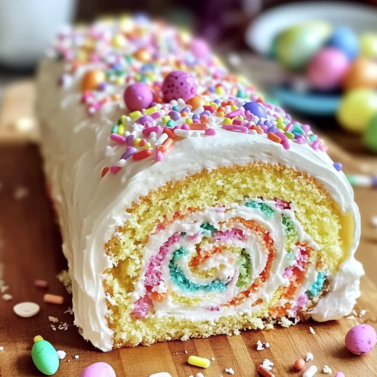 Fluffy Easter Cake Roll that's a Showstopper Dessert!