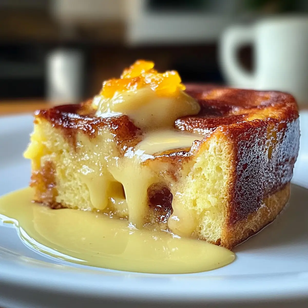 Creamy Custard Bread Pudding with Vanilla Sauce Bliss