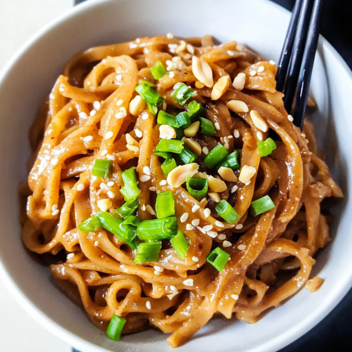 Quick and Tasty Peanut Sauce Rice Noodles in 10 Minutes