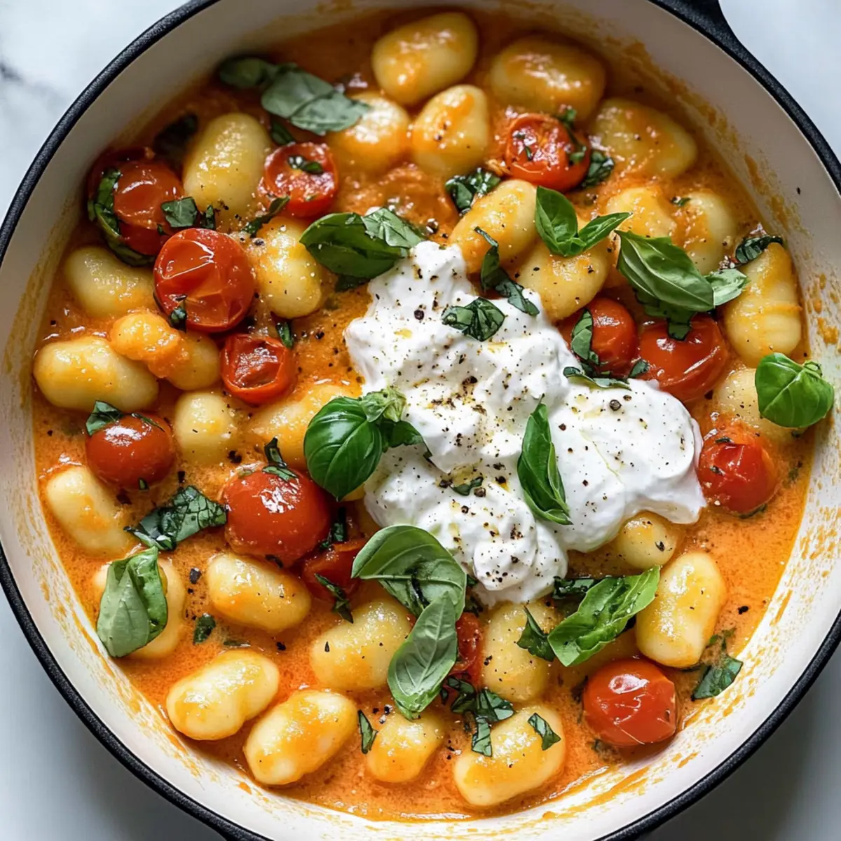 Creamy Tomato Gnocchi with Burrata in Just 30 Minutes!