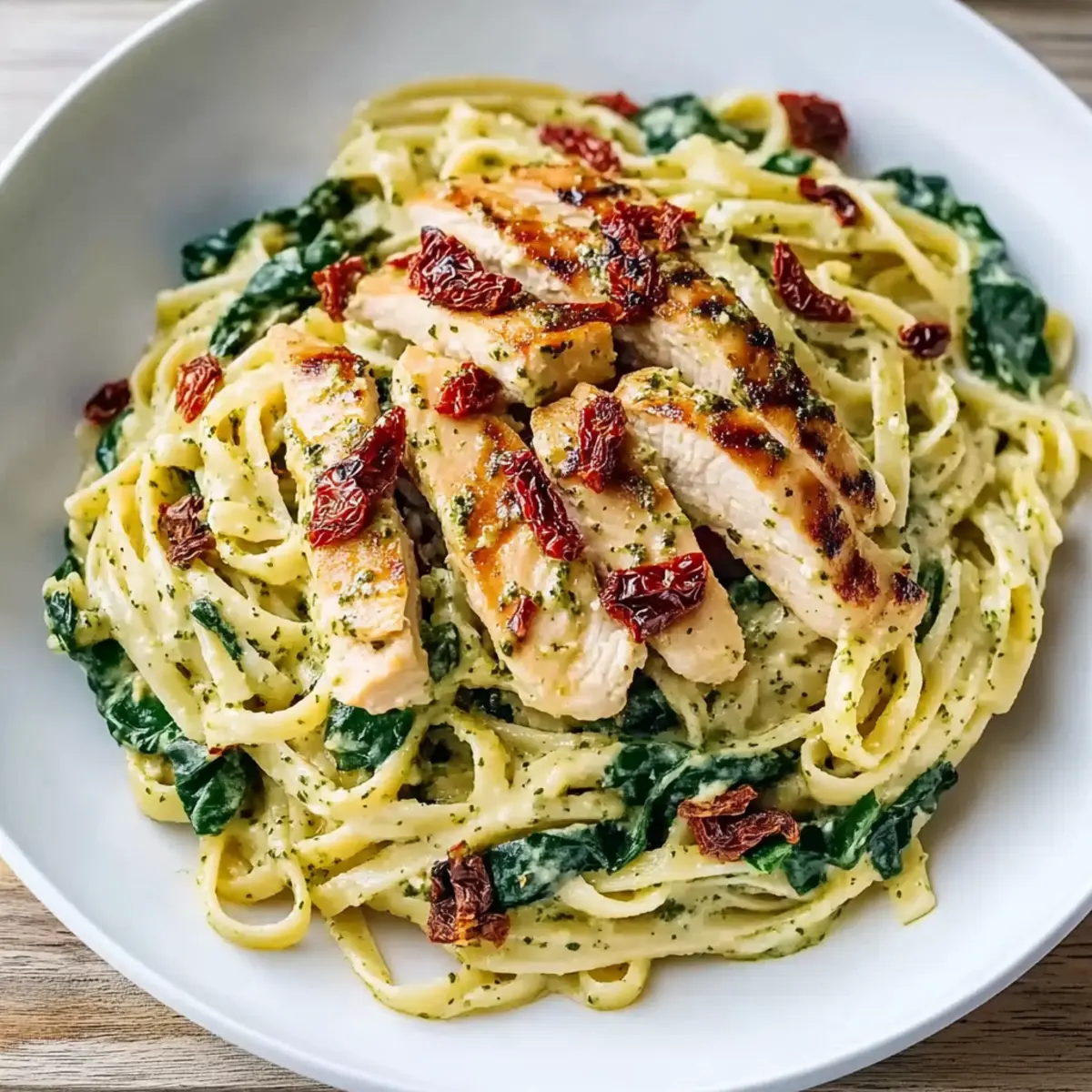 Easy Creamy Chicken Pesto Pasta with Spinach in 30 Minutes
