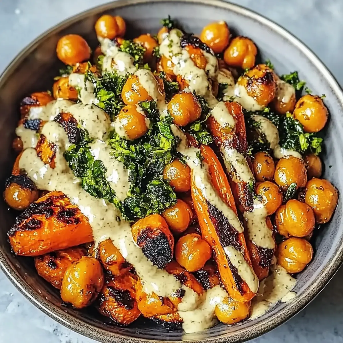 Easy One-Pan Roasted Carrot and Chickpea Bowl Delight