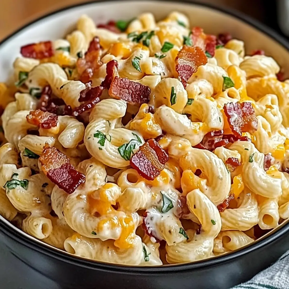 Creamy Bacon Cheddar Ranch Pasta That's Perfect for Meal Prep